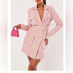 Missguided Pink Blazer Dress with Belt NWT